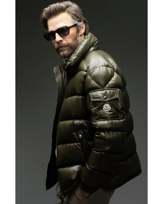 Moncler Green Maya Hooded Jacket for men