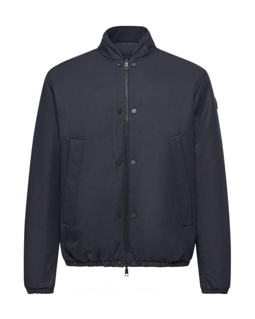 Moncler Blue Tafoni Reversible Down Bomber Jacket for men