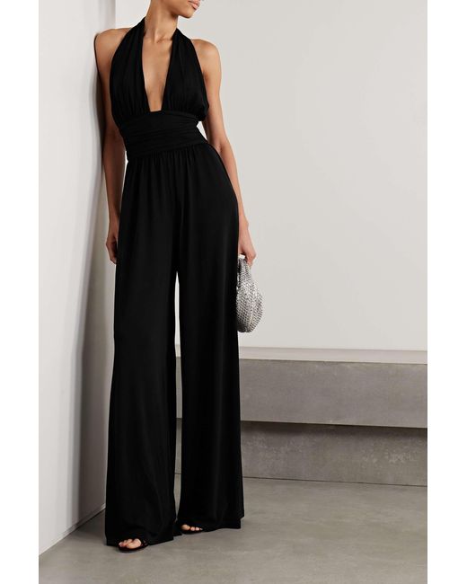 Michael Kors Black Elastic Neck-Hanging Jumpsuit