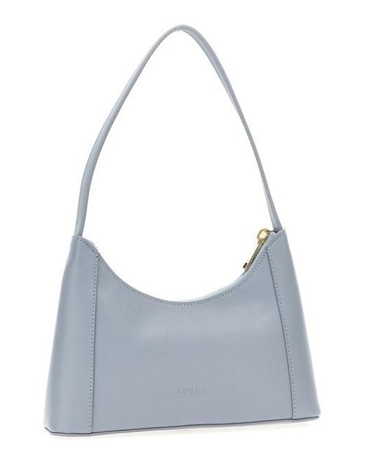 Furla Blue Diamante Logo Plaque Mini Shoulder Bag