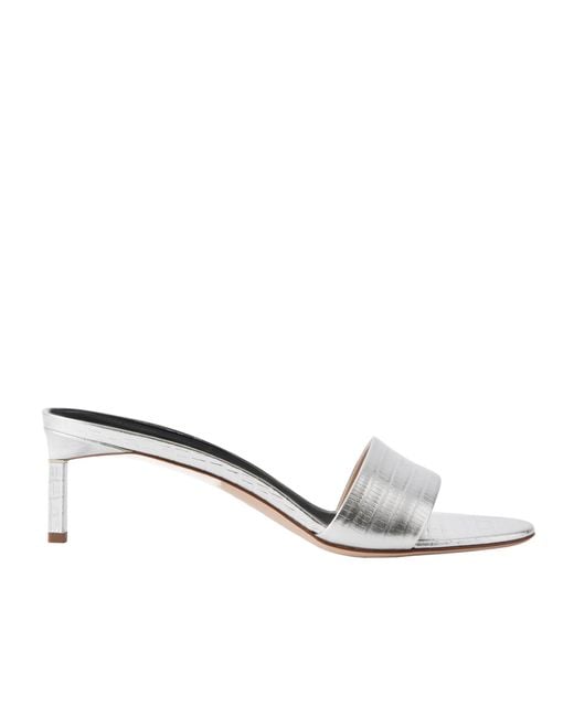 Tom Ford White Metallic-Finish Leather Sandals