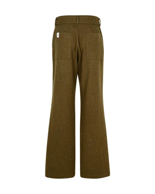 Jil Sander Green Belt-Loop Casual Pants