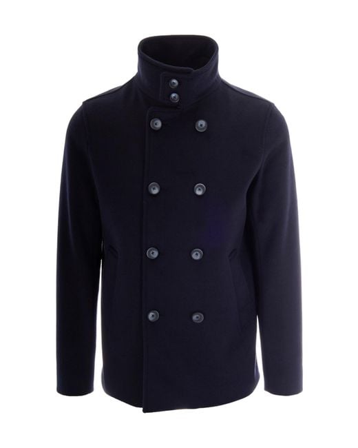 Herno Blue Double Breasted Jacket for men