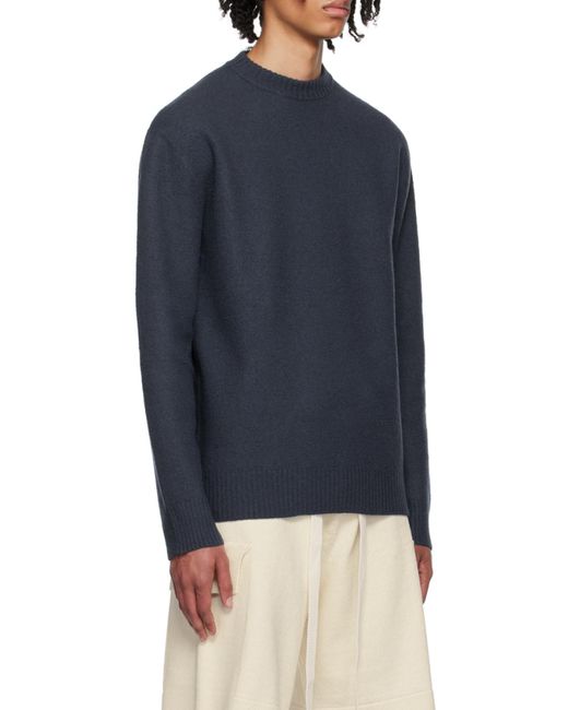 Jil Sander Blue Mock Neck Knitted Jumper for men