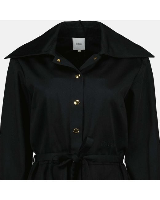 Patou Black Collared Button-Up Dress