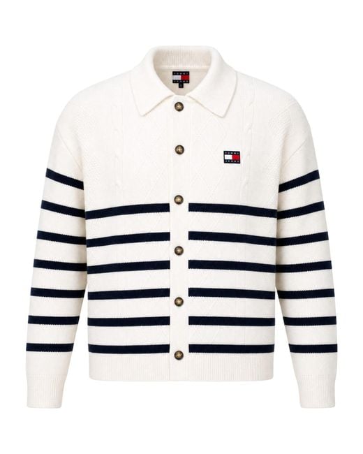 Tommy Hilfiger White Long-Sleeve Knitted Cardigan for men