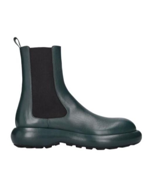 Jil Sander Black Rear Pull-Ring Ankle Boots