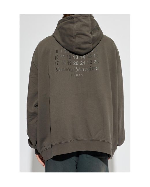 Maison Margiela Gray Numeric Drawstring Hoodie for men
