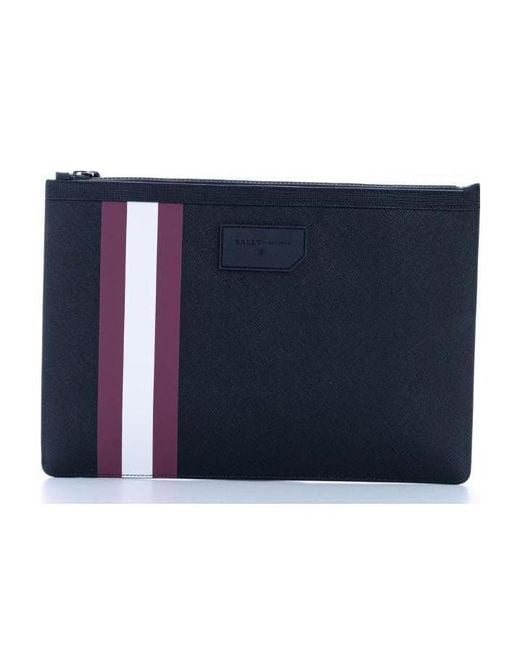 Bally Blue Stripe Detail Clutch Bag