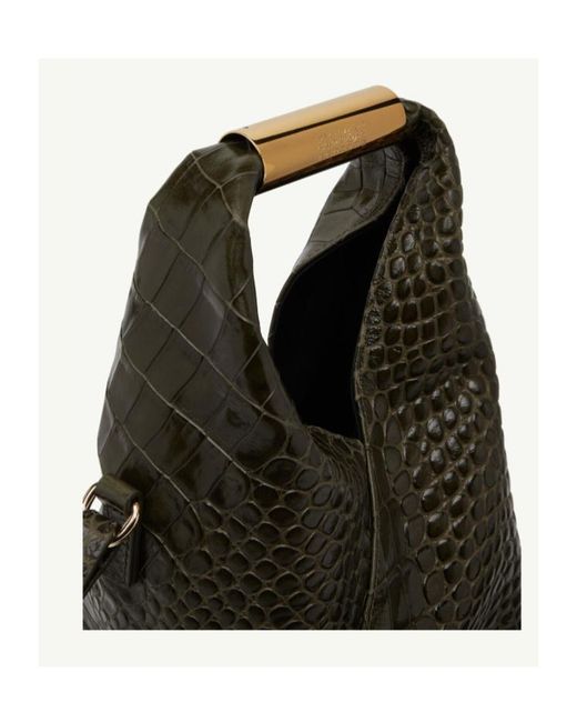 MM6 by Maison Margiela Green Japanese Embossed Small Shoulder Bag
