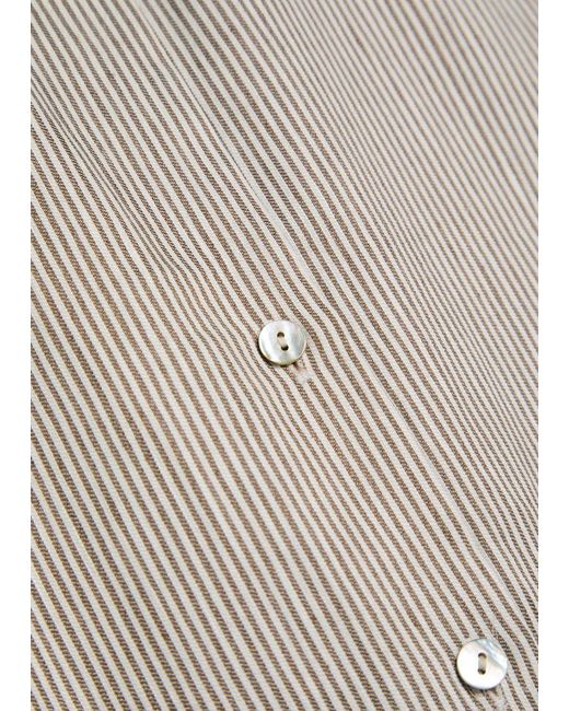 Vince White Ticking Striped Cotton-Blend Blouse