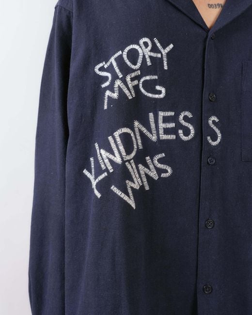 STORY mfg. Blue Greetings Shirt Ls