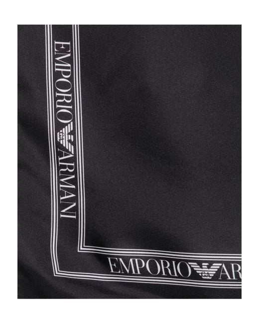 Emporio Armani Black Logo-Detail Scarf