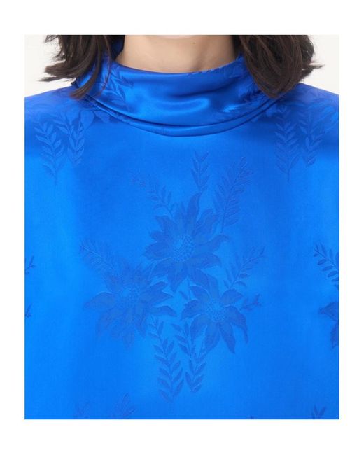 Valentino Blue Floral Jacquard Midi Dress