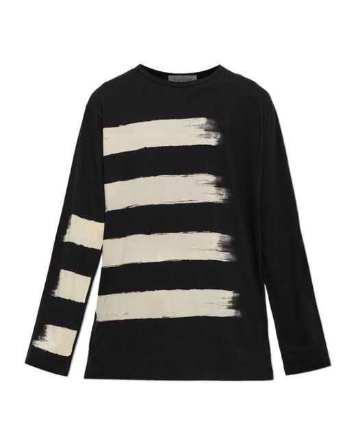 Yohji Yamamoto Black Crew Neck Long-Sleeved T-Shirt for men