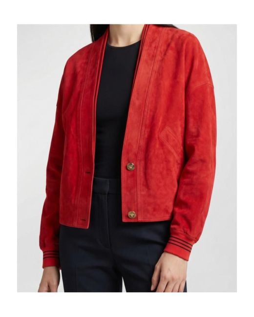 Versace Red V-Neck Buttoned Jacket