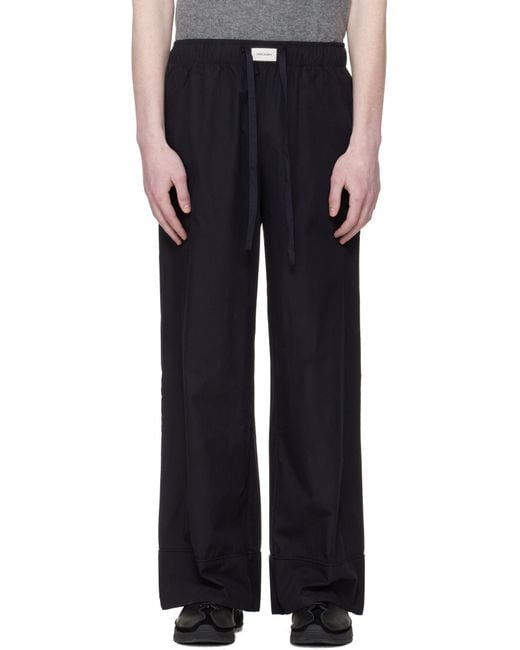Entire studios Black Pajama Wide-Leg Pants for men