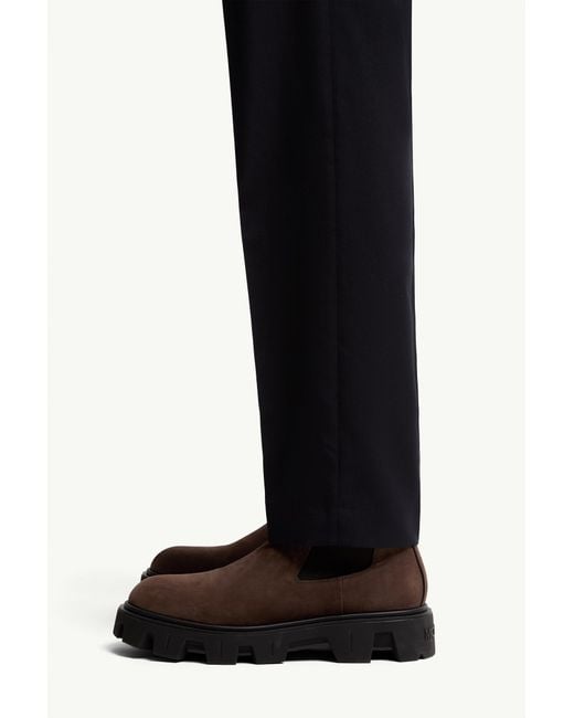 Moncler Blue Logo Patch Tailored Trousers for men