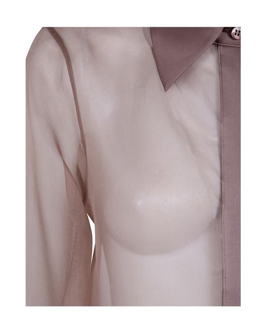 D.exterior Brown Long Sleeved Shirt