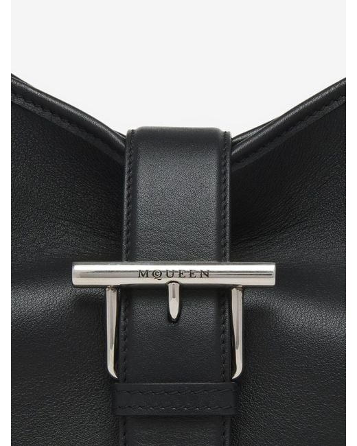 McQueen Black T-Bar Shoulder Bag