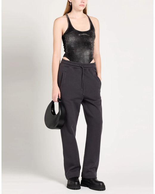 DIESEL Black Minimalist Solid Color Sleeveless Top