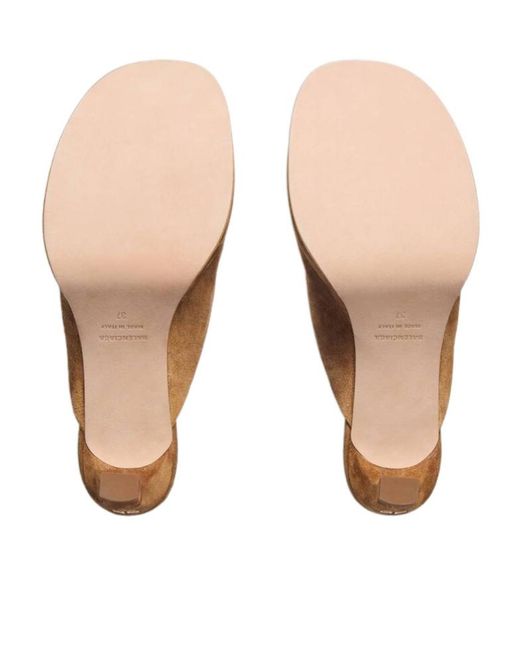 Balenciaga Brown Fargo Heeled Mules