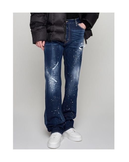 DSquared² Blue Twimphony Logo Patch Distressed Jeans for men
