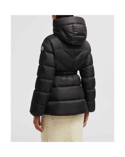 Moncler Black Brosse Belted Padded Jacket