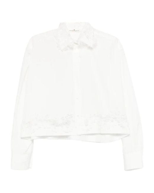 Ermanno Scervino White Lace-Detail Shirt