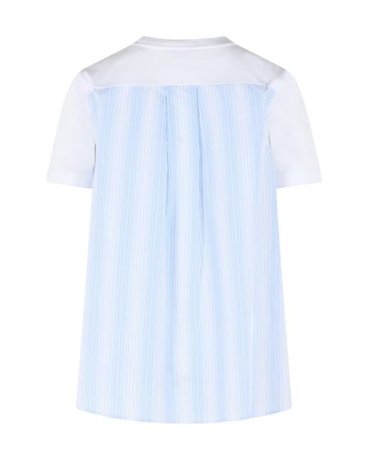 Marni White Striped Poplin T-Shirt