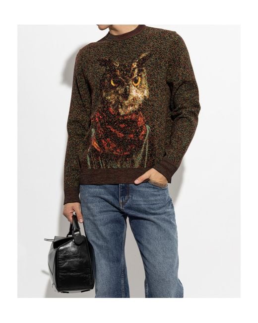 Etro Brown Crew Neck Long-Sleeved Sweatshirt for men