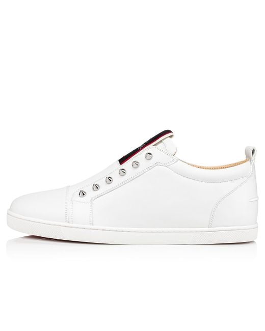 Christian Louboutin White F.A.V Stud Embellished Sneakers for men