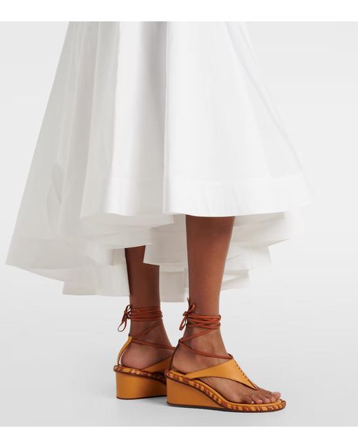 Zimmermann White Luna Patch-Appliqué Cotton Midi Dress