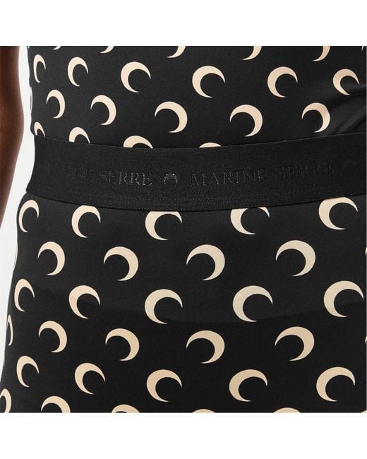 MARINE SERRE Black Moon Print Sports Shorts