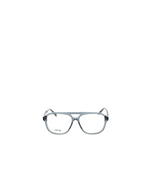Dior White Eyewear Pilot Frame Glasses for men