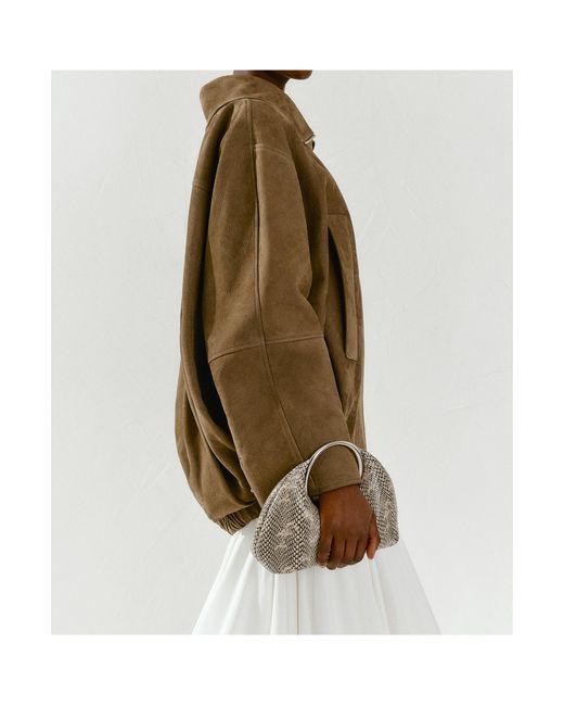 Jacquemus Gray Le Petit Calino Snakeskin Clutch Bag