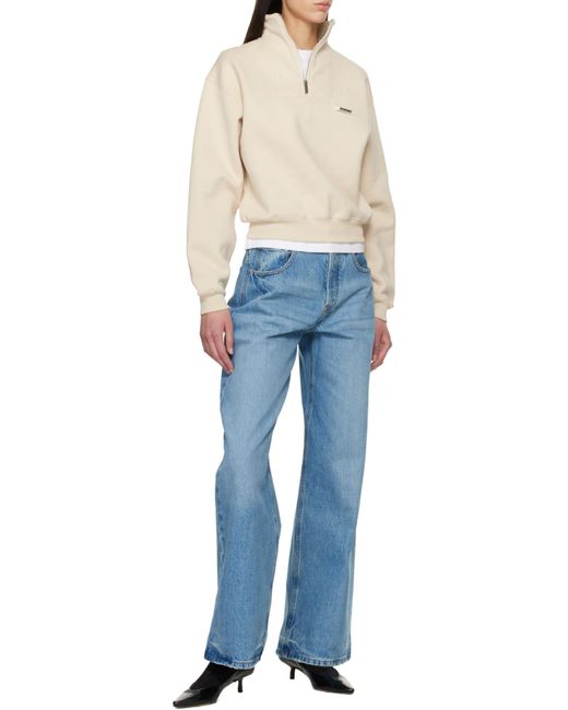 Jacquemus Natural The Gros Grain Zipped-Rollneck Sweatshirt