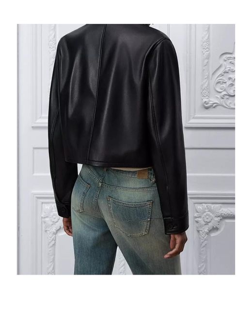 Dior Gray Long-Sleeved Leather Jacket