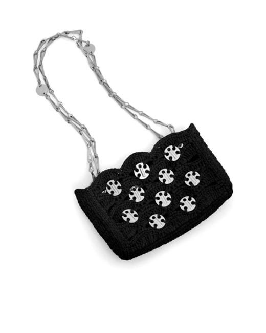 Rabanne White Sparkle Disc-Link Detailed Shoulder Bag