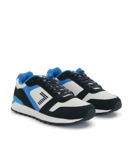 EA7 Blue Logo Strapped Casual Sneakers for men