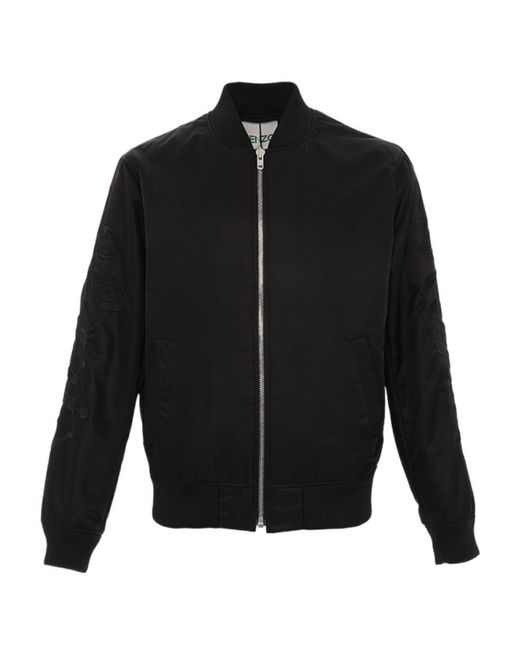 KENZO Black Zipper Long-Sleeved Casual Jacket for men