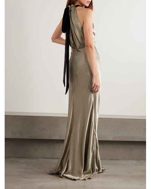 Saloni Natural Michelle Backless Dress