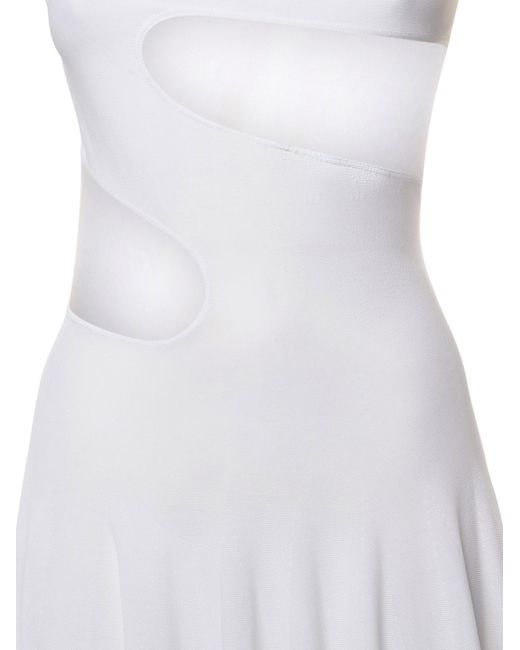 Alaïa White Silk Knit Dress With Cut-Out