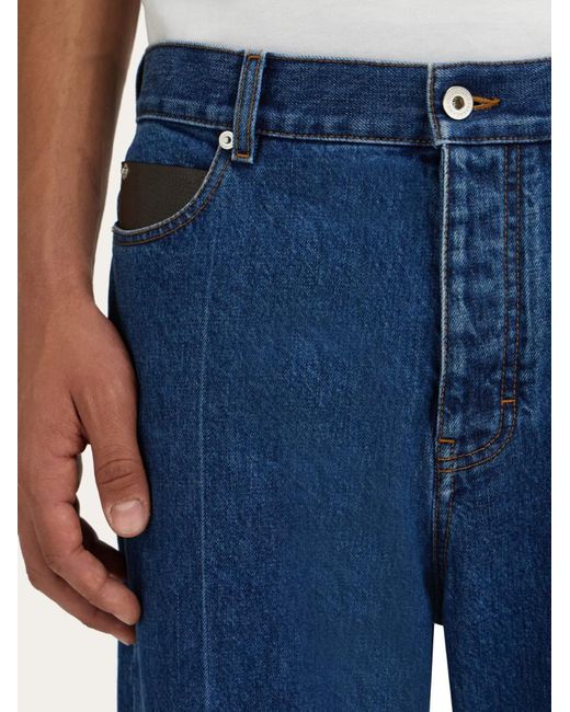 Ferragamo Blue Ferragamo Tapered Leg Jeans for men