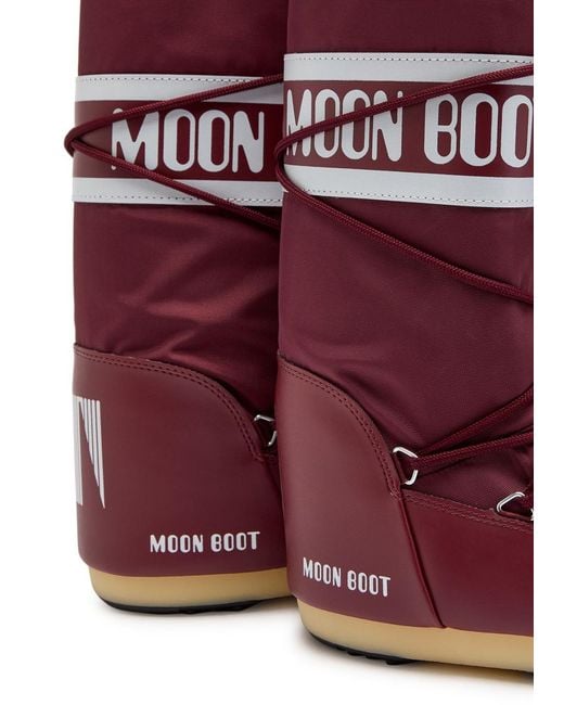 Moon Boot Red Padded Nylon Mid-Calf Snow Boots