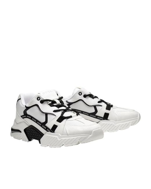 Guess White Ciesta Logo-Tape Sneakers