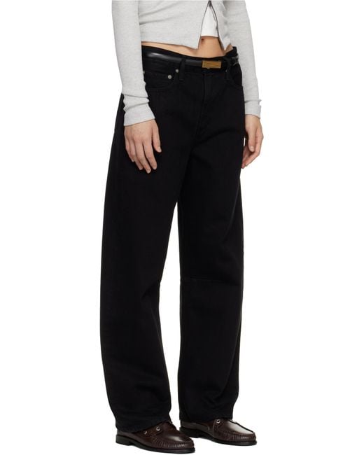 Citizens of Humanity Black Miro Long Mid-Rise Barrel-Leg Jeans