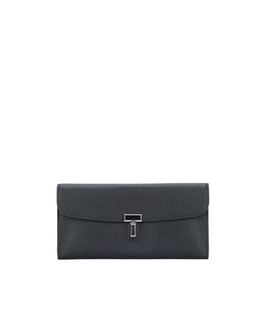 Totême Black Totême T-Lock Long Wallet