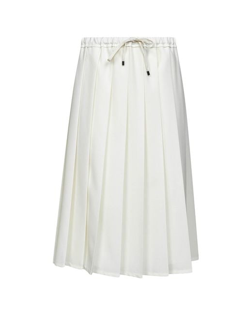 Brunello Cucinelli White Midi Skirts
