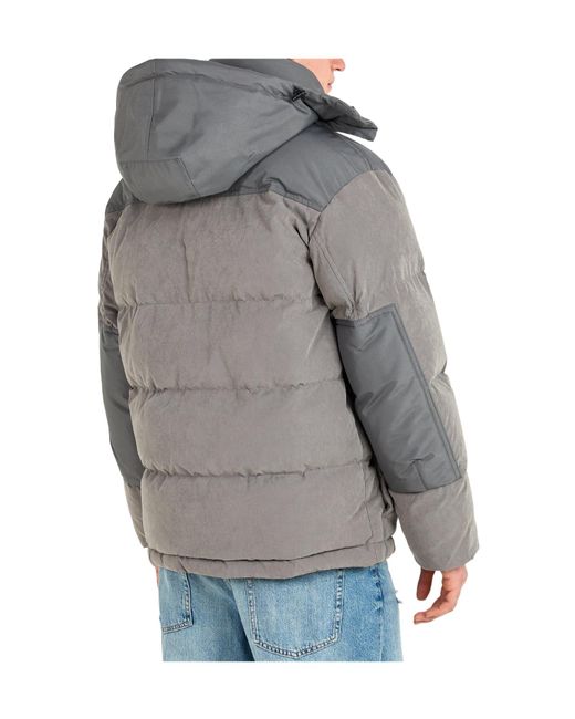 Boss Gray Casual Hooded Down Jacket for men